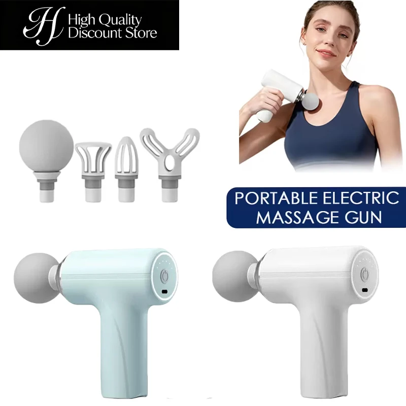 

Portable AI Fascial Massage Gun Electric Percussion Massager Body Relaxation With 4 Replaceable Massage Head LED Night Light