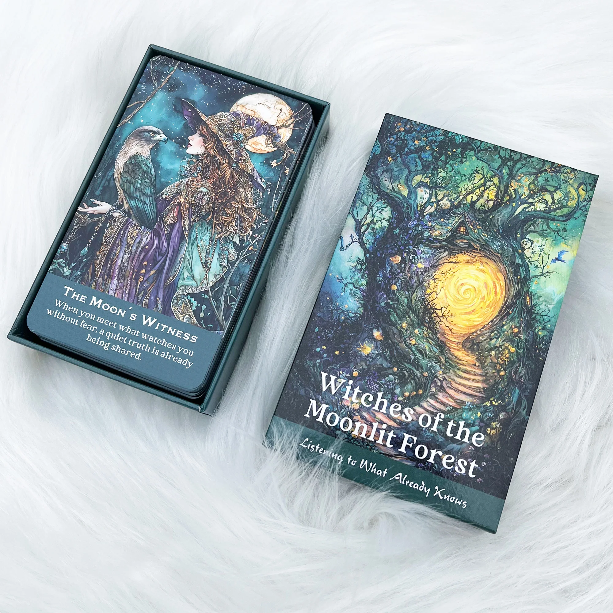 Witches of the Moonlit Forset Oracle Cards Deck, Original Design, 54 Cards for Guiding Active Living, Card Games, Tarot, 14+