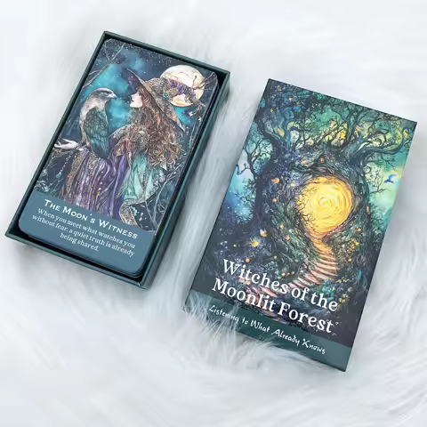 Witches of the Moonlit Forset Oracle Cards Deck, Original Design, 54 Cards for Guiding Active Living, Card Games, Tarot, 14+