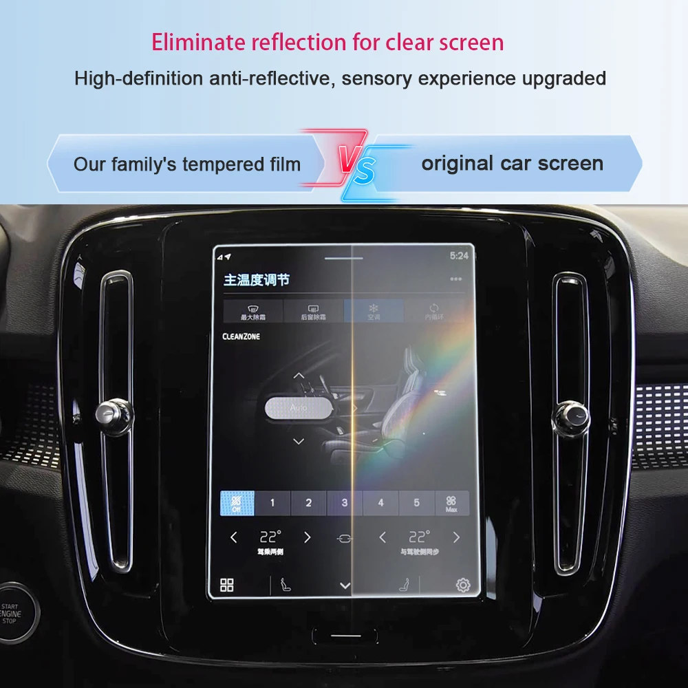 Für Volvo XC60 2018-2025 Mittelkonsole GPS LCD-Bildschirm Schutzfolie Gehärtetes Glas Anti-Fingerabdruck Kratzfest – Detail 1