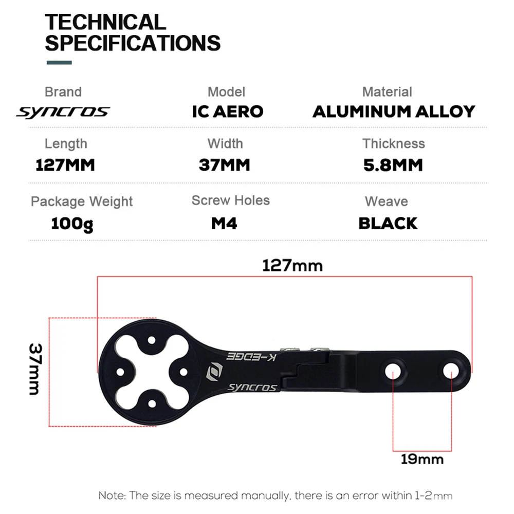 Syncros-Inserts de compteur de vitesse IC Aero, support d'ordinateur avant, support Gopro, GPS, Garmin, Bryton, Wahoo, convient au Cockpit Creston Ic Sl