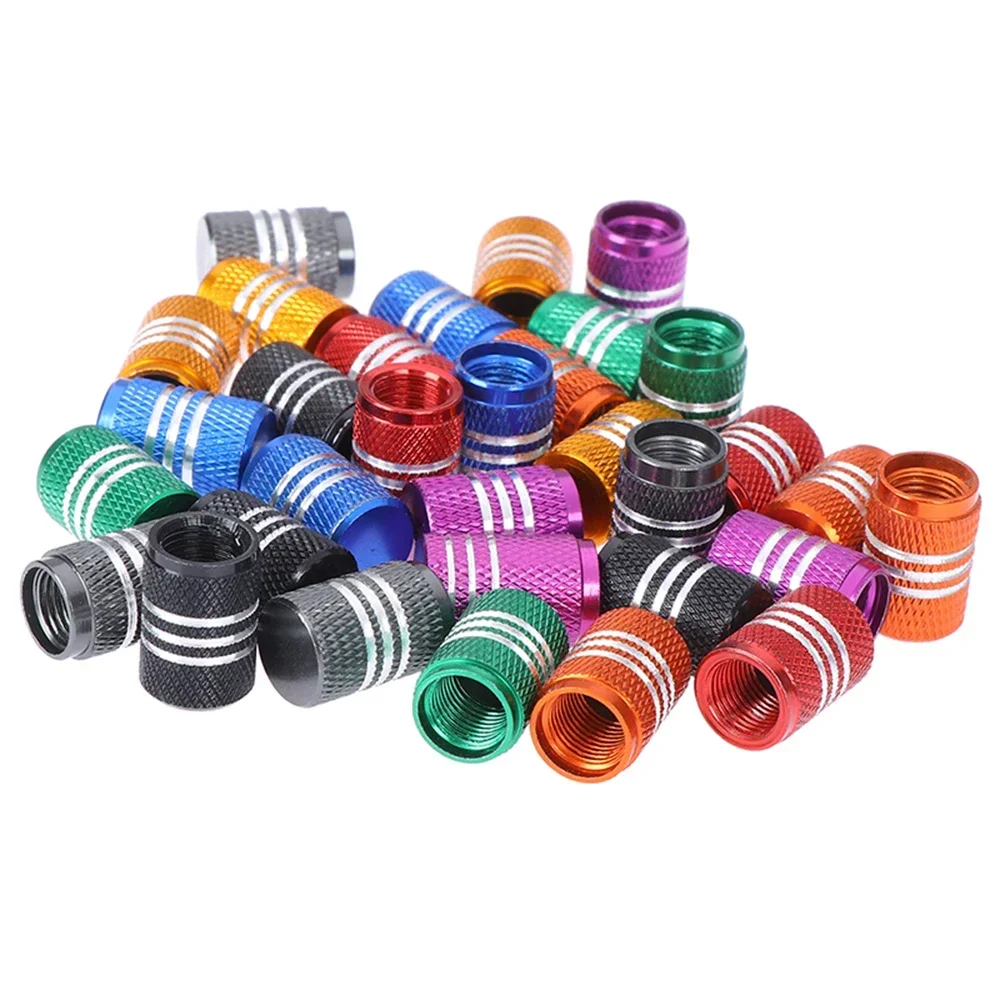 4Pcs Car Tire Valve Stems Cap Knurling Style Tire Valve Cap Aluminum Tire Wheel Stem Air Valve Cap Car Universal Accessories