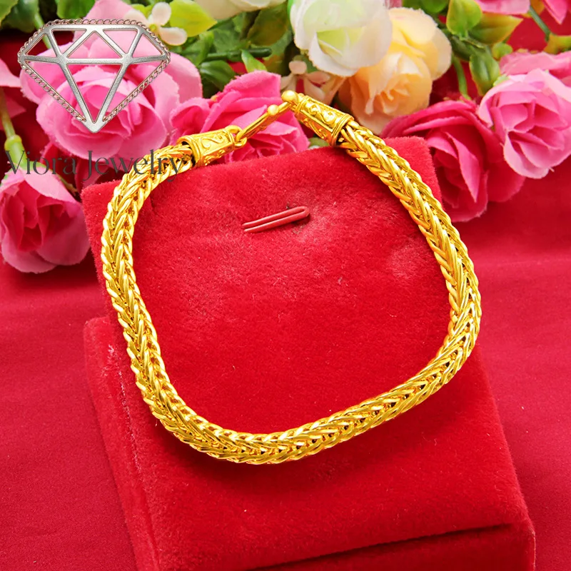 

Viora Jewelry 9999 genuine gold men's jewelry keel chain necklace 24K gold bracelet