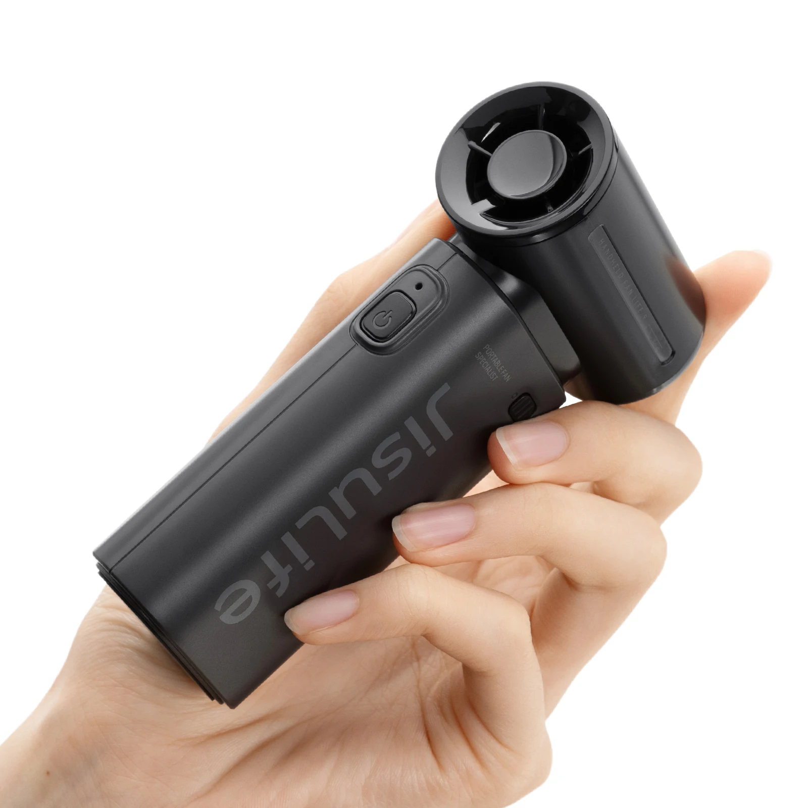 JISULIFE Draagbare Handventilator Life9, Turbo Power Hoge Snelheid Luchtstroom [18 uur Max. Koeltime], 5 Windstanden, 5000mAh Oplaadbaar, Mini Zakformaat Design, Persoonlijke Ventilator voor Reizen,