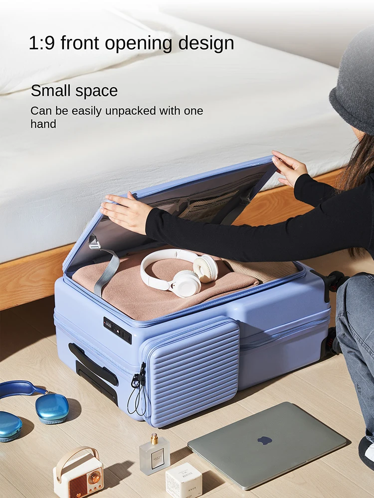 Многофункциональный чемодан 20-28 с боковым отверстием и крышкой, дорожный чемодан с передним отверстием, расширяемый 1:9, чемодан для салона с глубоким отделением