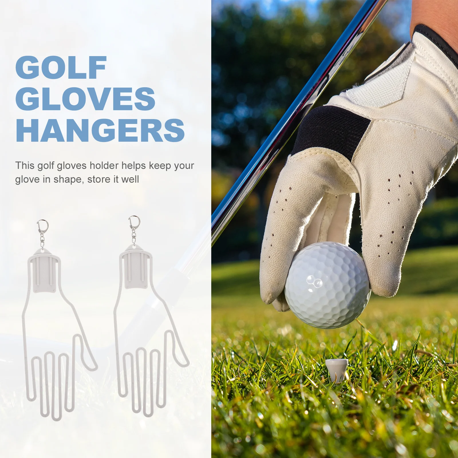 2 Pcs Golf Glove Holder Gloves for Cleaning Hanger Hangers Gold Bracket Supporting Stretchers Goalkeeper Man