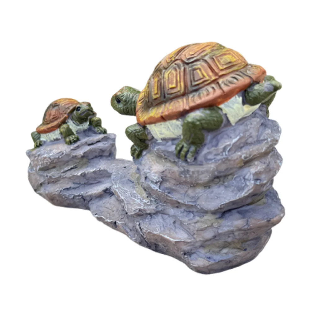 

Resin Turtle Mother and Son Realistic Sea Turtle Decor Artistic Compact Size for Office Desk Aquarium Garden Micro Landscape