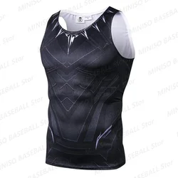 2024New Summer Boy Marvel Avenger Black Panther 3D Printed Sports Vest Kid/Adult Casual Breathable Anime Parent-Child Sports Top