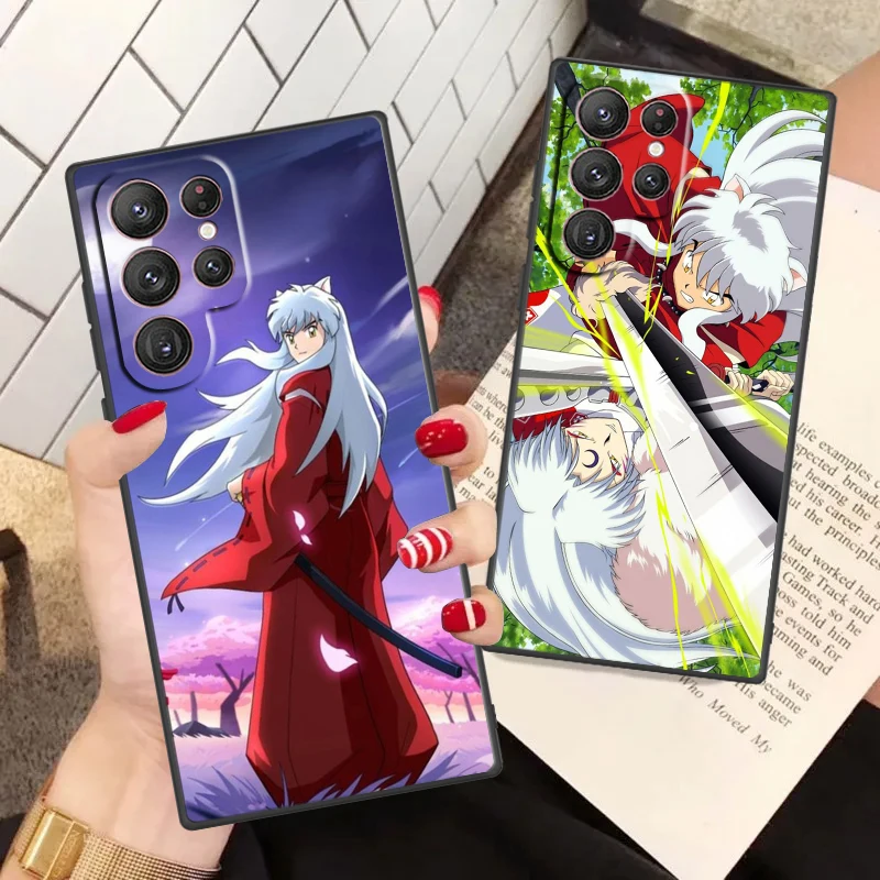 Inuyasha Higurashi Kagome Phone Case For Samsung S24 S23 S22 S21 S20 FE S10 S10e Ultra Plus Lite Black Soft Cover