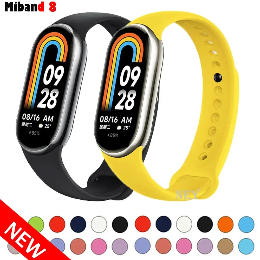 Pulseira de silicone para xiaomi mi band 8-8 nfc, cinto esportivo de substituição miband8, pulseira inteligente à prova d'água 8, acessórios de pulseira