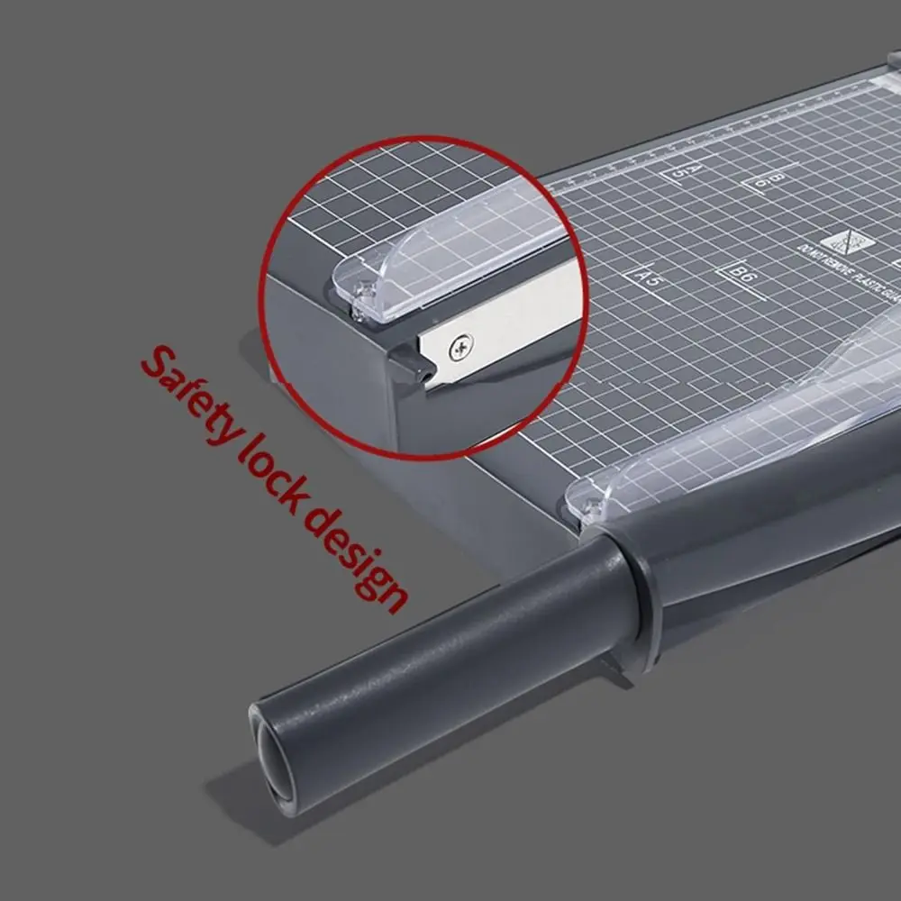 Length Desktop Mini Paper Trimmer Dark Gray with Security Cutter Head Guillotine Cutter Premium Accurate Scale