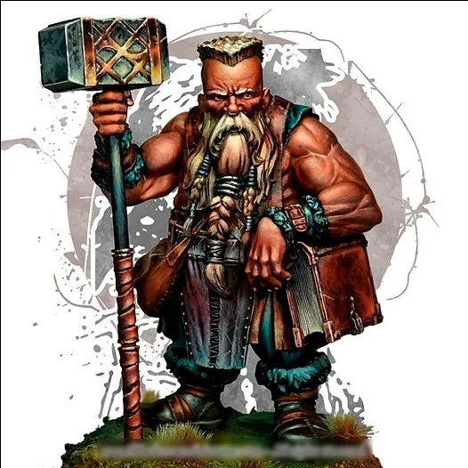 

1/24 Resin model kit medieval European dwarf warrior (helmet version) colorless self-assembly A-1888
