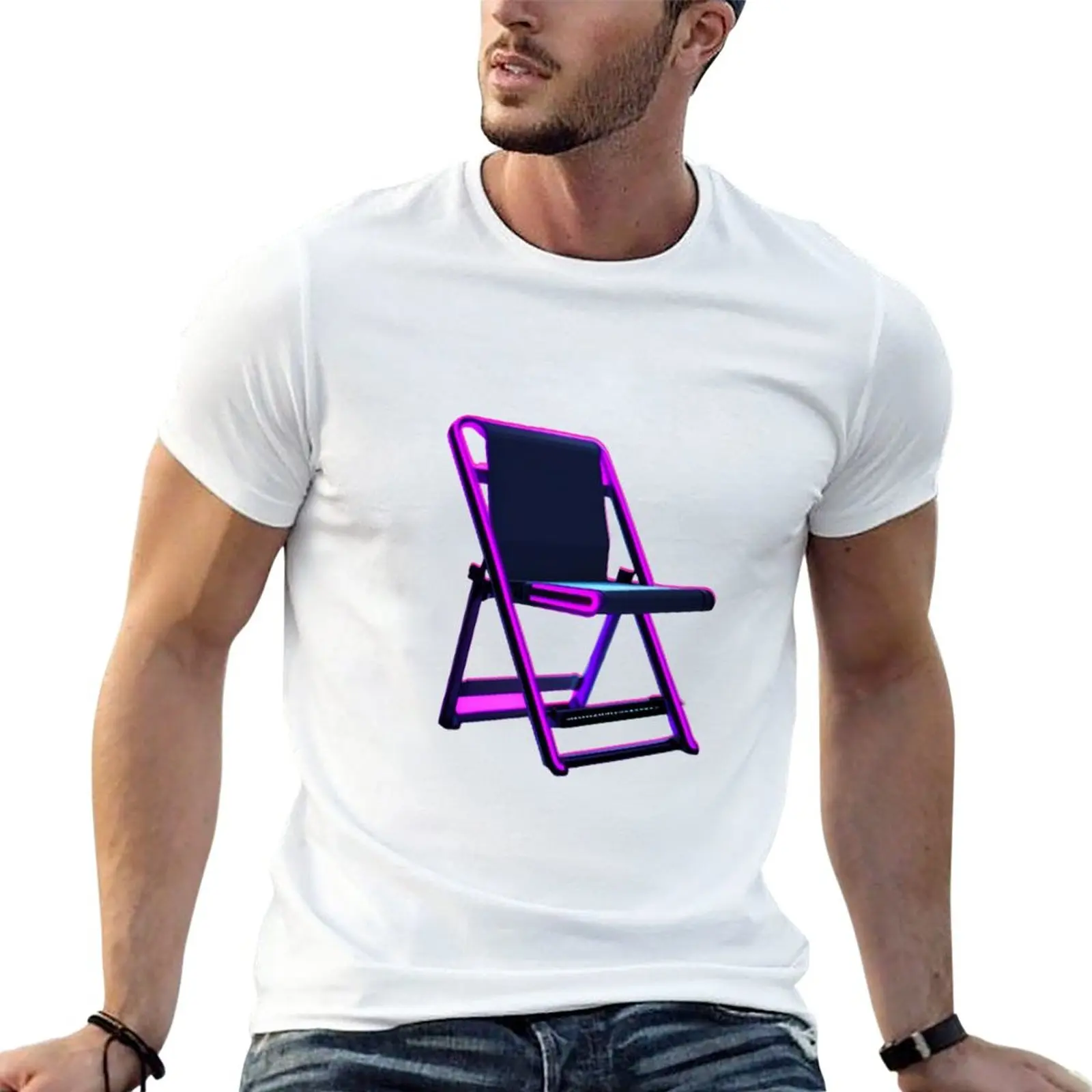 New Neon Folding Chair T-Shirt customized t shirts black t shirt graphics t shirt custom t shirt mens graphic t-shirts anime