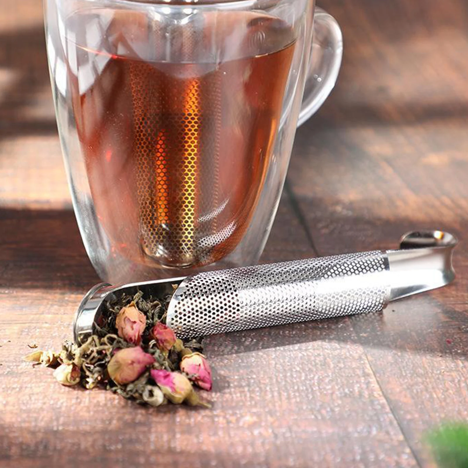 Stainless Steel Tea Diffuser with Hanging Hook Handle Tea Diffuser for Seeping Loose Leaf Teas & Coffees