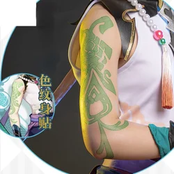 Genshin Impact Fake Tatoo Naganohara Yoimiya Xiao Cosplay Waterproof Temporary Tattoo Sticker Hand Body Art Tatouage Sticker