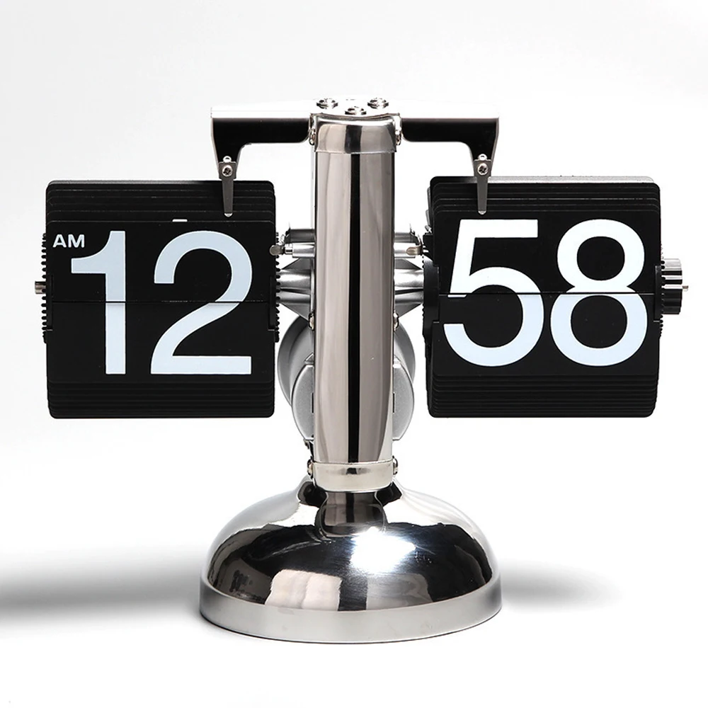 Modern Automatic Page Turning Flip Clock for Home Office Decor Technological Sense Table Clock