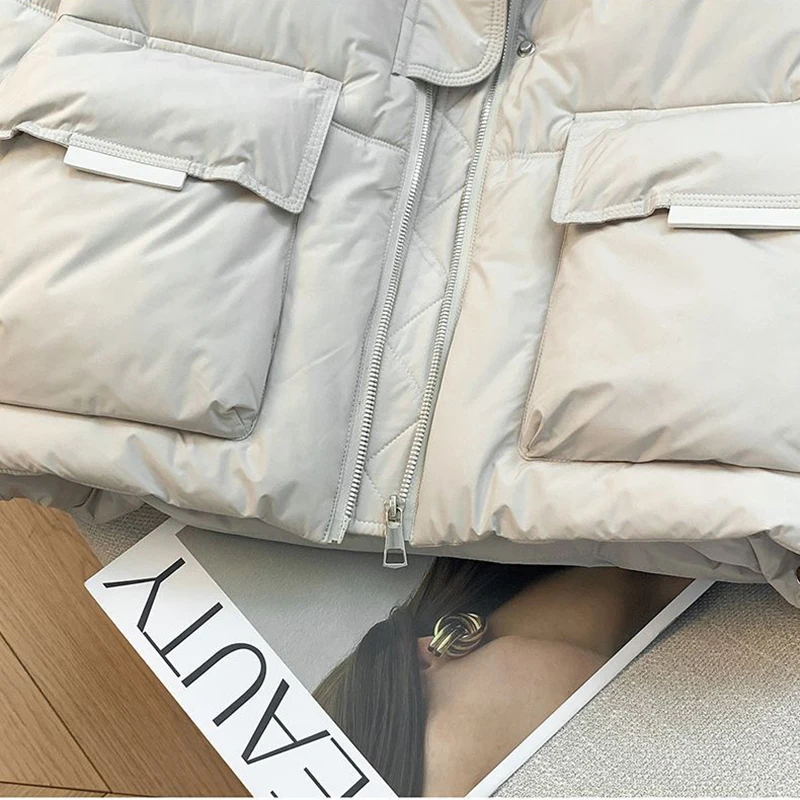 Winter New 2026 Chic Down Cotton-Padded Jacket Women's Short Overcoat Korean Hooded Thick Warm Parka Fashion Loose Cotton Jacket