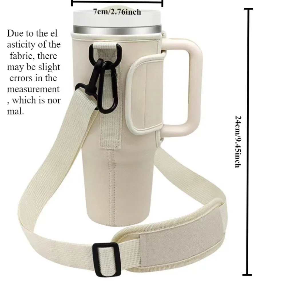40OzCar Cup Holder Water Bottle Bag with Adjustable Shoulder Strap and Straw Holder Portable Water Bottle Bag for Outdoor Travel image 6