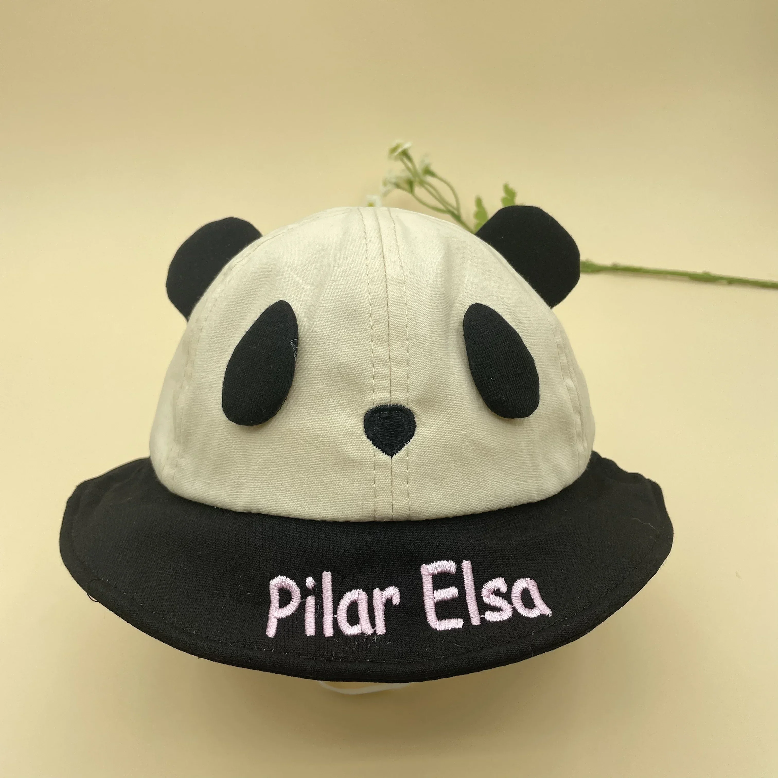 Embroidered Custom Cap For Newborn Baby Cotton Hat For Baby Sun Hat Kids Panda Hat With Ears Panama Hat For Children Bucket Gift