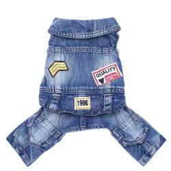 Dog Pet Denim tuta pantaloni Pet Puppy Coat Jacket primavera/autunno abiti 6 taglie