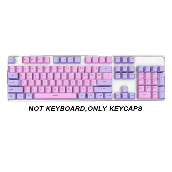 NONE 104 Stück ABS Universal mechanische Tastatur Tastenkappen ergonomische leere Tastenkappen für Cherry MX Tastatur Ersatz OEM hintergrundbeleuchtete Tastenkappe 7