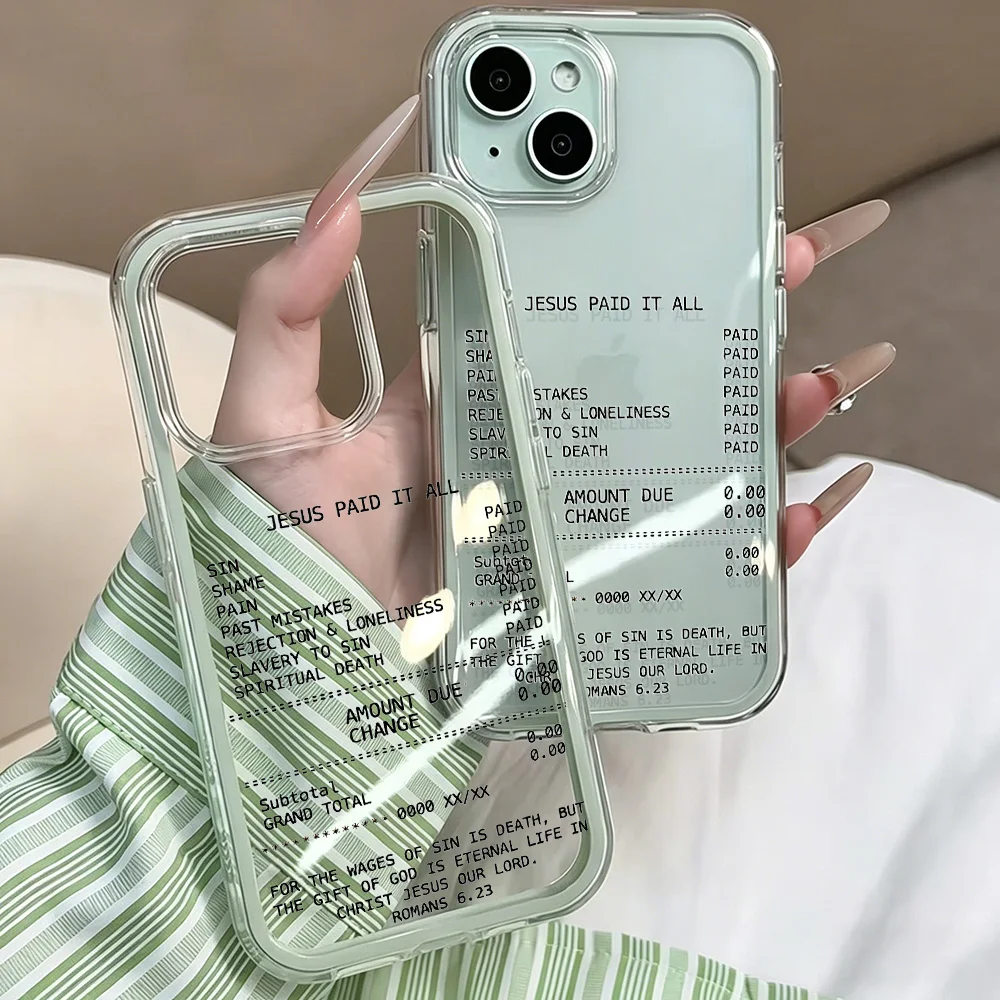 Jesus Christliche Bibel Transparente 2-in-1 Handyhüllen für iPhone 11 12 13 14 15 16 17 Pro Max Plus XR X Air Klare Stoßfeste Hülle – Detail 5