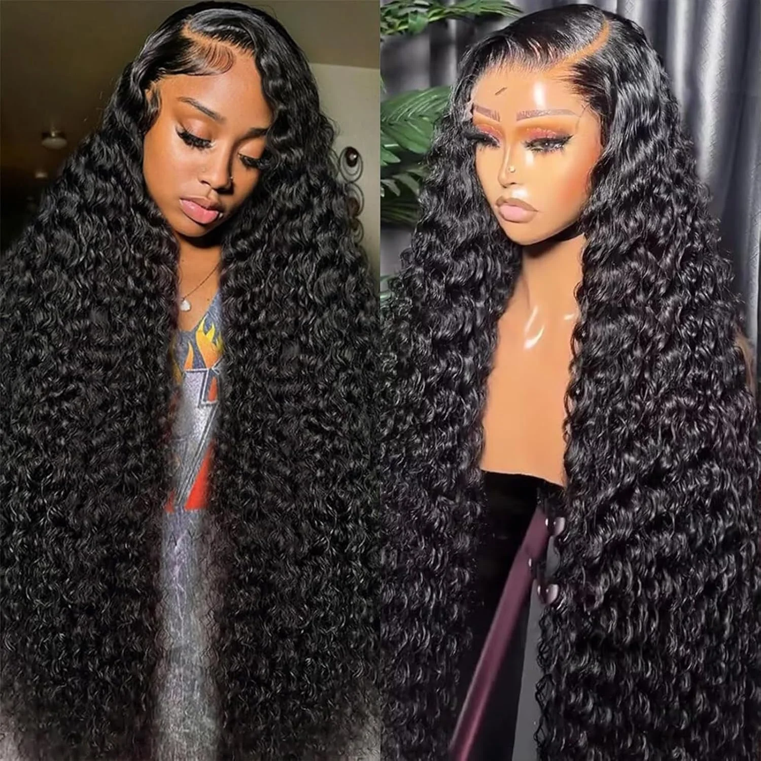 

Парик из натуральных волос с глубокой волной, 13x6, с HD-кружевной передней частью 5x5, для женщин