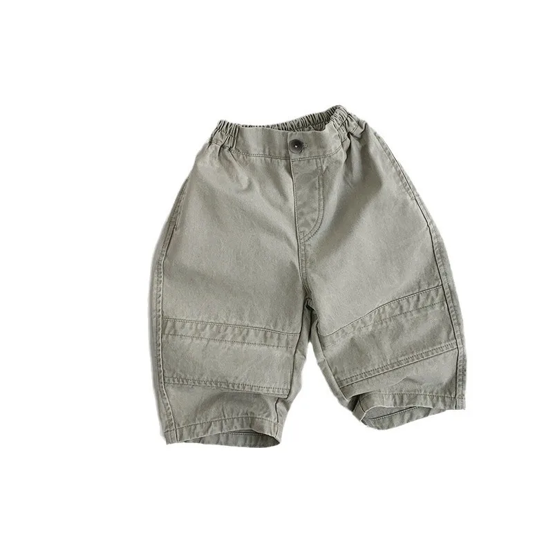 2025 Autumn New Children Harem Pants Solid Vintage Boys Casual Pants Cotton Baby Girls Versatile Loose Trousers Kids Clothes