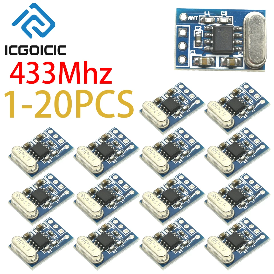 1-20PCS 433MHZ Wireless Receiver Board Module SYN480R ASK/OOK Chip PCB Receiving Module 