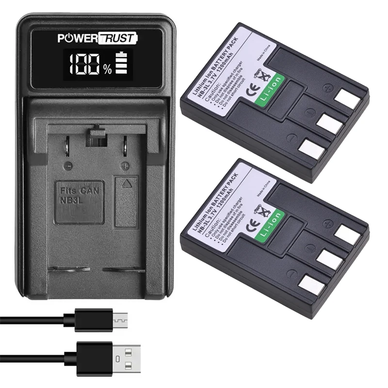 1200mAh Batteries NB-3L NB3L NB 3L Battery + Charger for Canon IXUS IIS SD110 IXY I2 I5 S700 750 700 IS IIS SD20 PC1060 PC1114