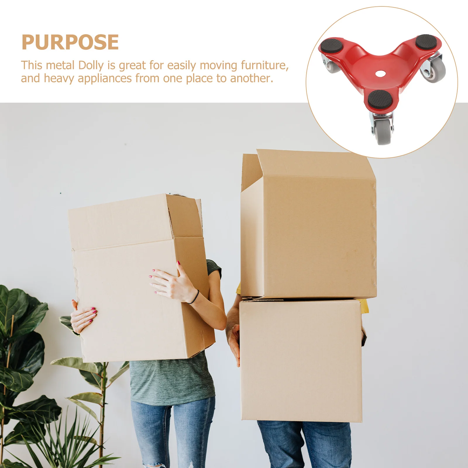 

Furniture Moving Dolly with 3 Swivel Wheels Heavy Load Metal Mover Cart Portable Hand Dolly for Piano and Appliances Wheel Set