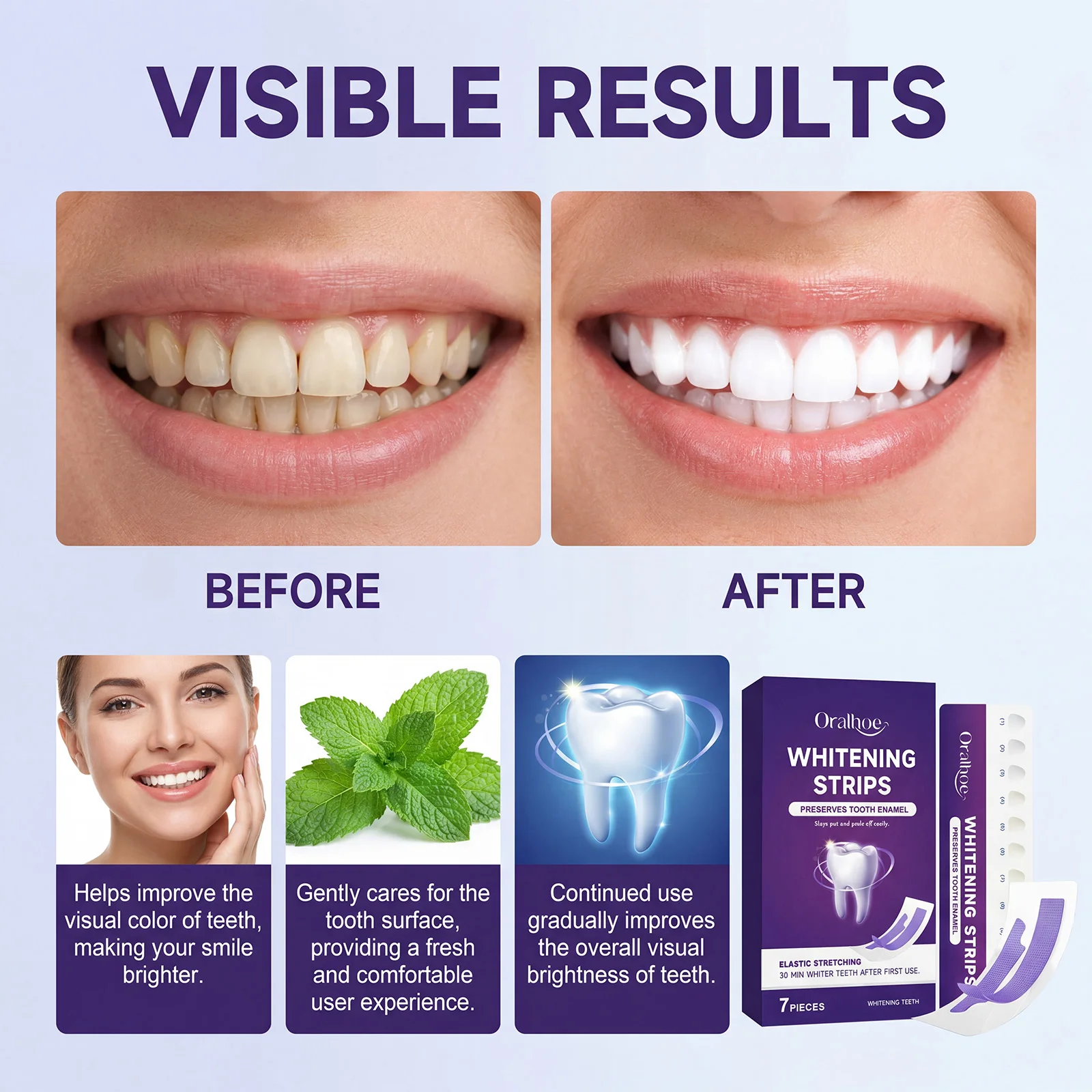 Purple Teeth Whitening Strips - đánh giá và giá Teeth Whitening Gel Refills