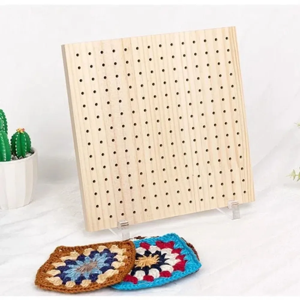 Wooden Crochet Block Plate Reusable Handcrafted Crochet Knitting Board Square Crochet Weaving Knitting Blocking Mat