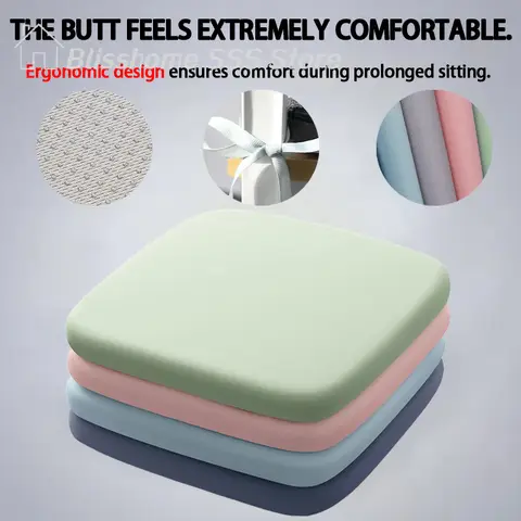 【S】Thick Quality Seat Cushion Ultra Soft Memory Foam Office Chair Pad Breathable Rebound Waist Cushion ideal for Daily Use