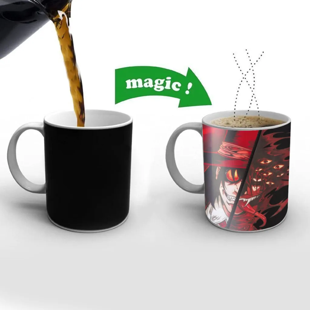 

Alucard Hellsing Anime Movie Coffee Mugs Cup Color Changed Mug Heat Sensitive Tea Cup Coffee Mug Gift Mug Drop Shipping