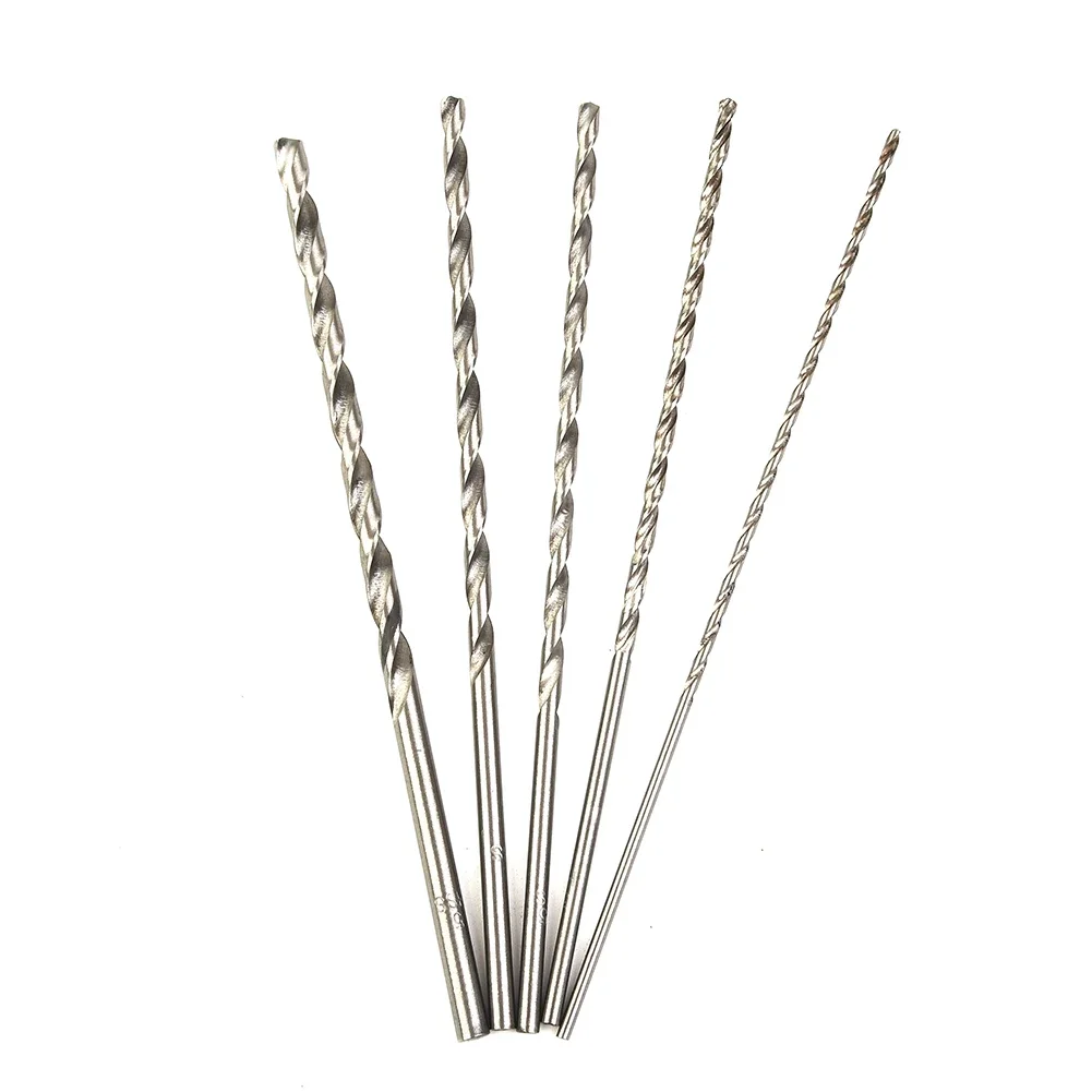 5Pcs Drill Bit Extra Long HSS High Speed Steel Drill Bit Set Metalworking Tools  Woodworking Machinery Accessories