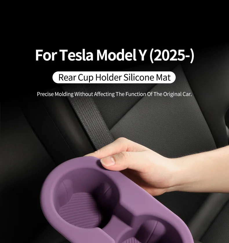 Für Tesla Model Y Juniper 2025+ Rücksitz-Getränkehalter Rutschfeste Silikon-Becherhülle Anti-Rutsch-Matte Auto-Innenausstattung Tuning-Zubehör – Detail 1