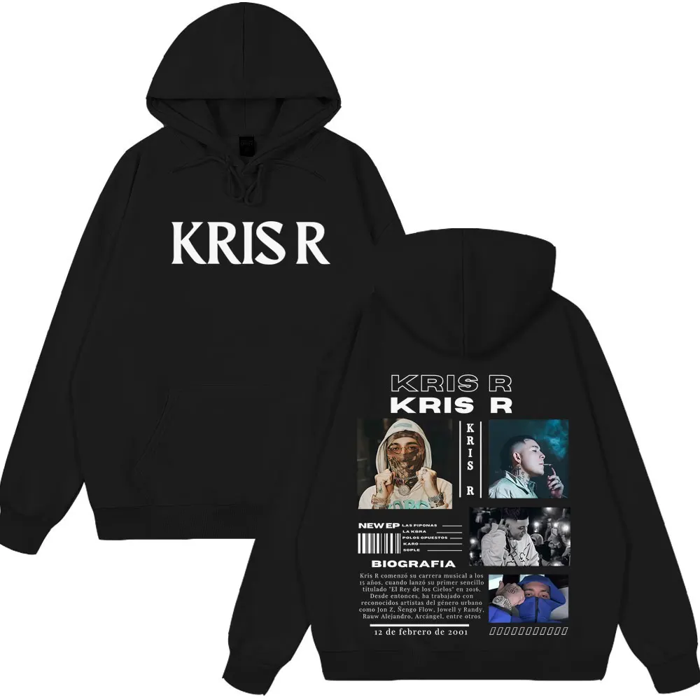 

Худи с принтом Rapper Kris R Album Tour 2026, модные толстовки унисекс, свободные повседневные пуловеры в стиле хип-хоп, оверсайз, готика, панк