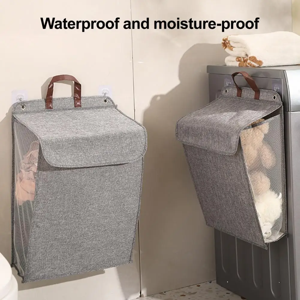 Sundries Organizer Collapsible Laundry Basket with Lid Capacity Clothes Hamper Organizer Foldable Dirty Clothes for Bathroom