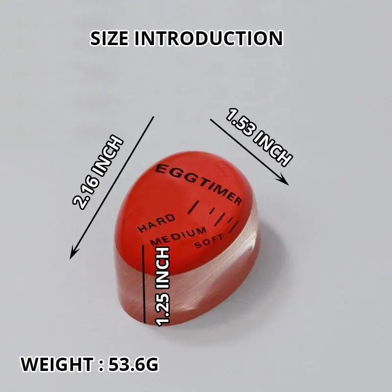 1pcs Egg Color Changing Timer Eco-Friendly Resin Egg Timer Red Timer Tools Yummy Soft Hard Boiled Eggs Cooking