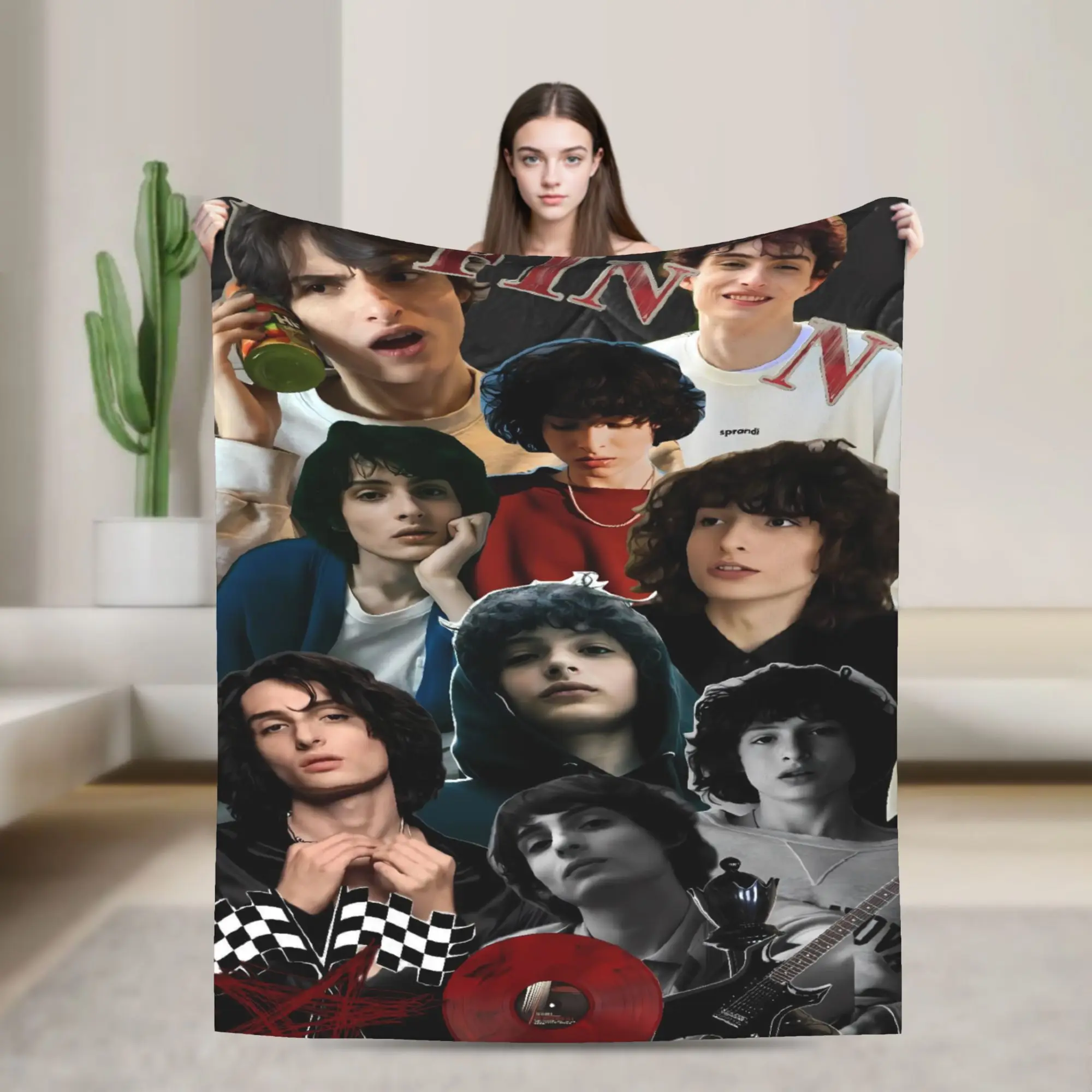 Finn Wolfhard Blanket Quality Super Soft  Throw Blanket Spring Girls Boys Outdoor Funny Bedspread
