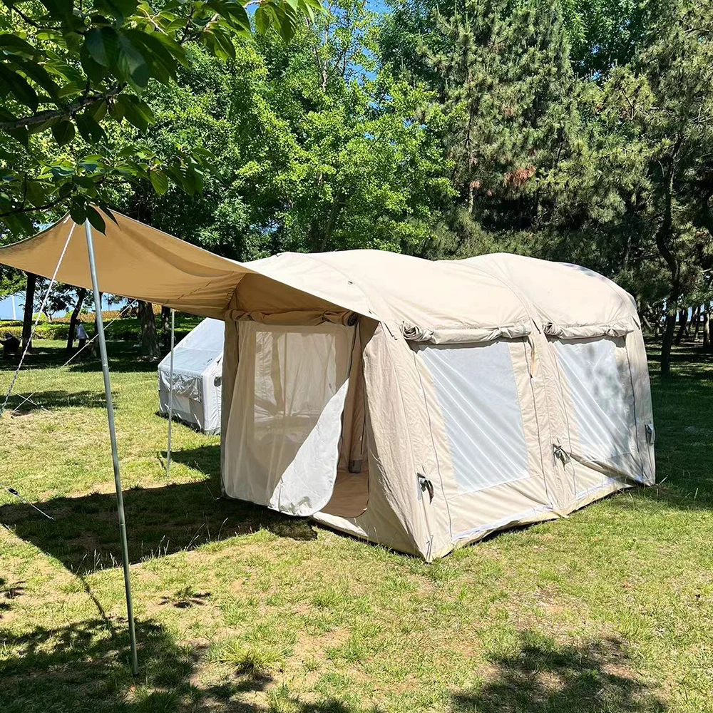 Stable Inflatable Tent With Tc Cotton Outer Shell Tpu Air Column Pvc Base Strong Structure Good Sealing Reliable For Outdoor