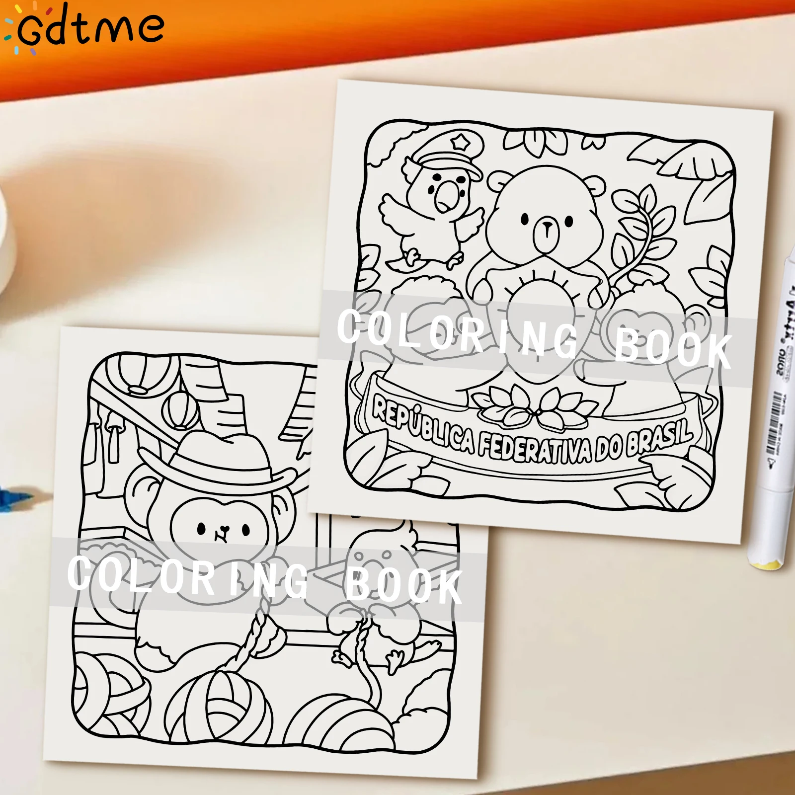 كتاب تلوين برازيلي مريح للبالغين يتميز بنمط جريء وسهل للاسترخاء للأطفال كتاب رسم تعليمي يمكنك صنعه بنفسك #6