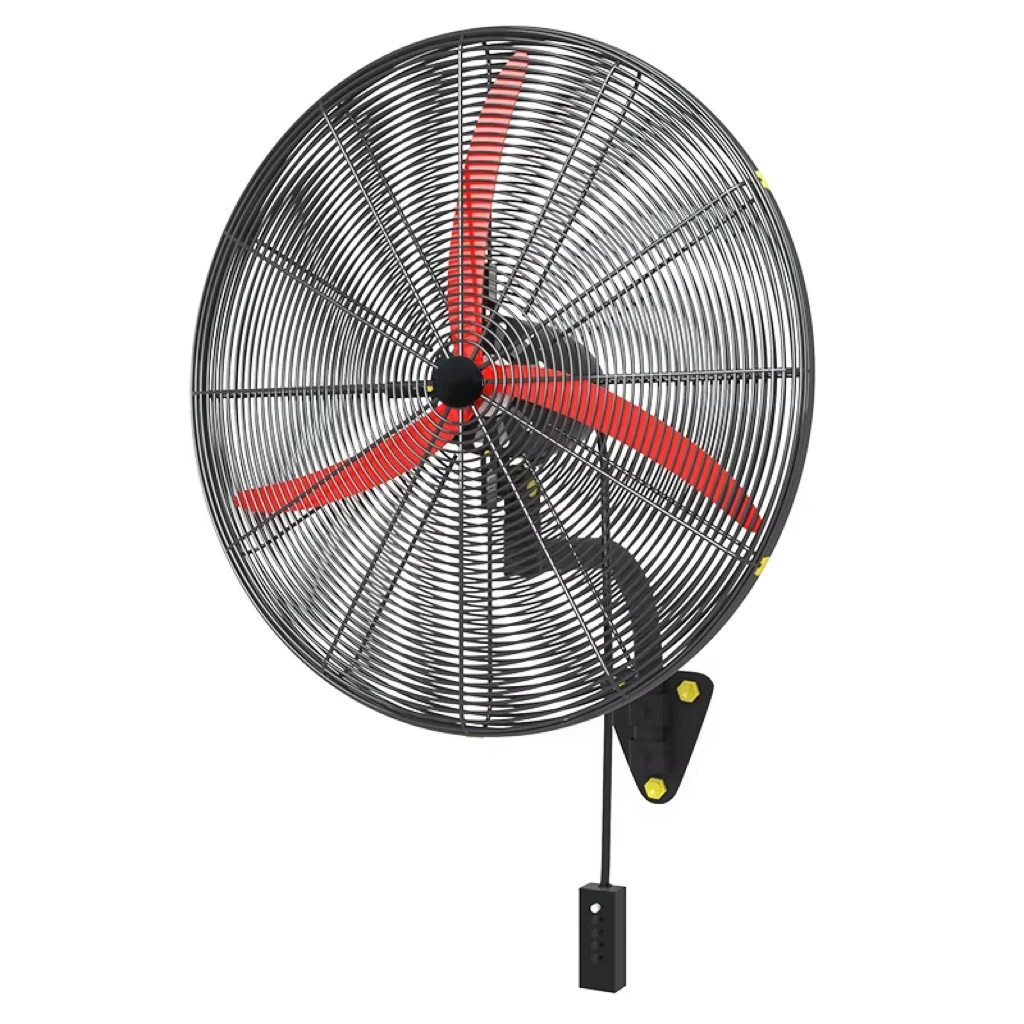 The factory is selling a 26-inch wall-mounted fan with a pull switch and a 3-speed rocking wall-mounted electric fan