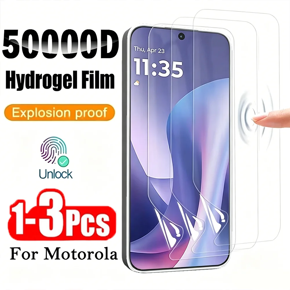 1-3PCS Soft Silicone Hydrogel Film For Motorola Moto G56 G64 G86 G54 G35 G17 G96 Screen Protector For Motorola Edge 50 Fusion 70
