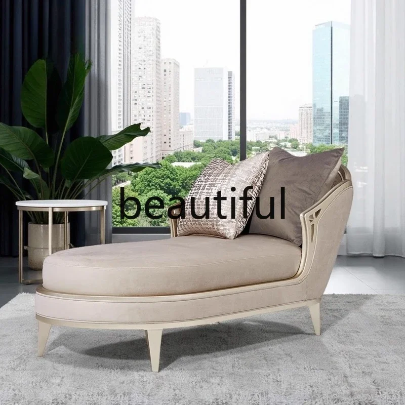 X  Light luxury solid wood chair living room leisure sofa, high-end recliner