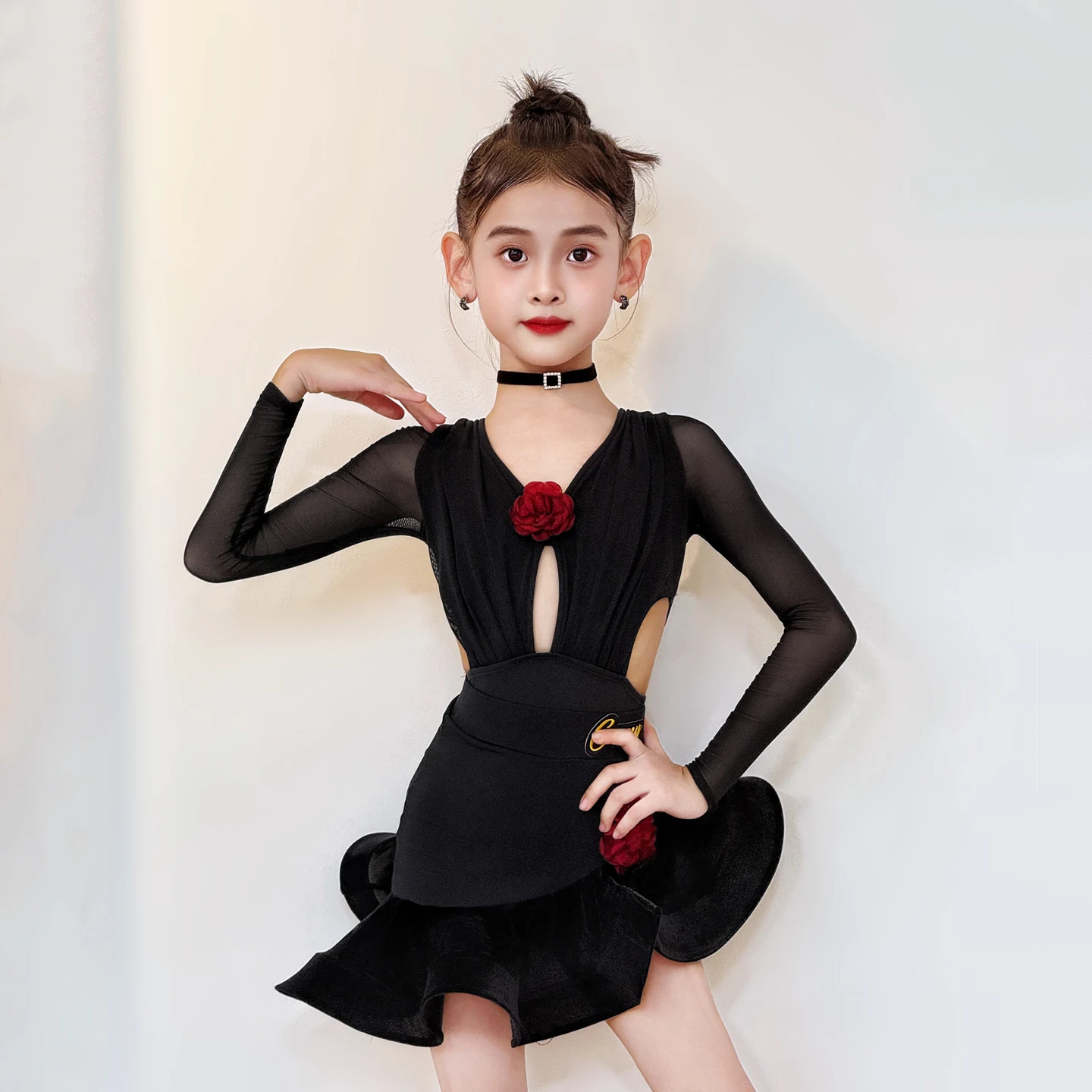 Fashion National Standard Latin Dance Competition Dresses Girls Latin Dance Costume Children Samba Ballroom Dance Wear