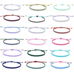 Lucky Woven Rope Bracelets & Bangles Women Men Handmade Knots Tibet Buddhist Wish Friendship Girls Gift Adjustable Jewelry