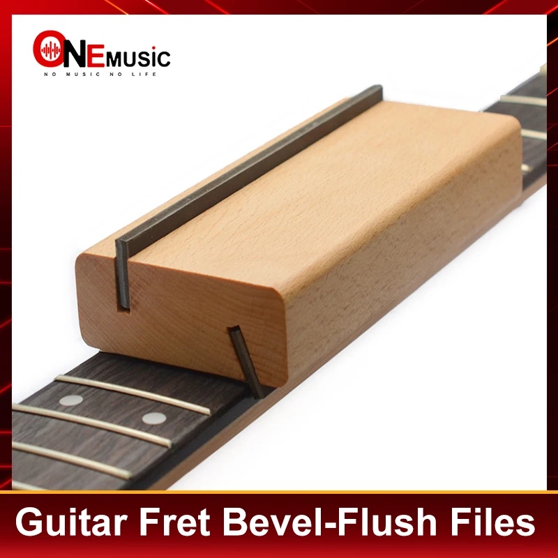 Fret gitarowy z litego drewna 2 w 1, koronowany koniec, narzędzie do pilników skośnych, stalowy cienki pilnik do progów Guitarra Luthier Tool