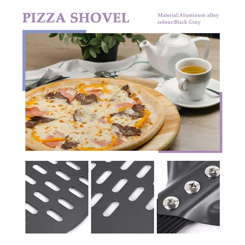 

Pizza Shovel 14 Inch Aluminum Pizza Shovel Peel with Long Handle Pastry Tools Accessories Pizza Spatula Cake Baking Turner